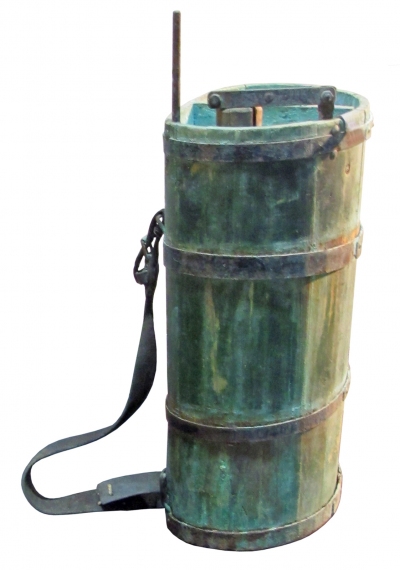 The world's first backpack sprayer. Invented and developed by J.B. Birchmeier around 1890